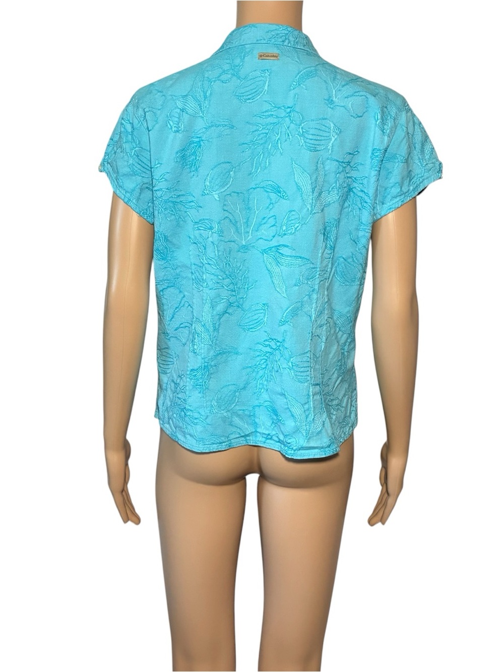 Columbia Sportswear Women's Shirt L River Resort Blue Button Up Embroidered - Picture 2 of 8